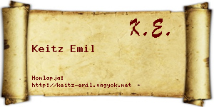 Keitz Emil névjegykártya
